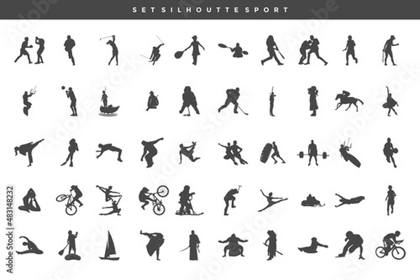 Obraz Set Esport concept silhouette vector illustration