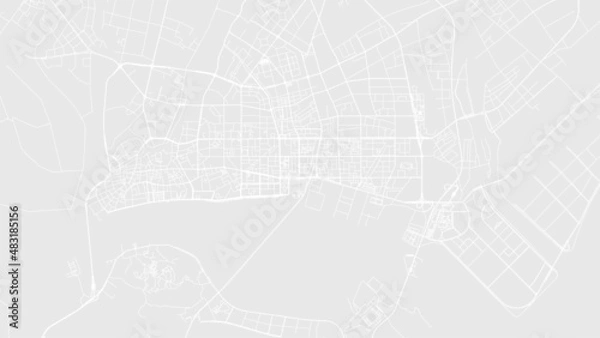 Fototapeta Shantou map city poster province, white and grey horizontal background vector map. Municipality area road map. Widescreen skyline panorama.