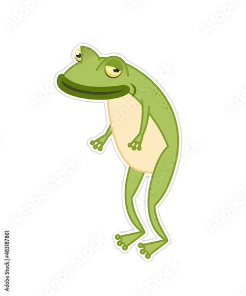 Obraz Vector Frog Character, Sticker Style Illustration