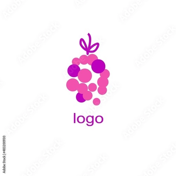 Obraz VECTOR of  round abstract sign berries. Grape. Blackberry. Raspberries. Logo. Business icon for the company.  Vector Illustration.