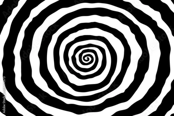 Fototapeta Vector hand drawn background in cartoon style. Illustration of vortex, optical illusion, op art effect.