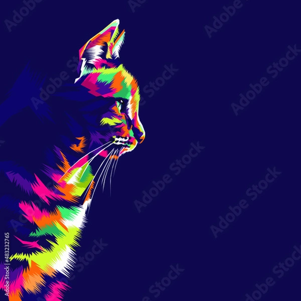 Obraz Colorful cat illustration
