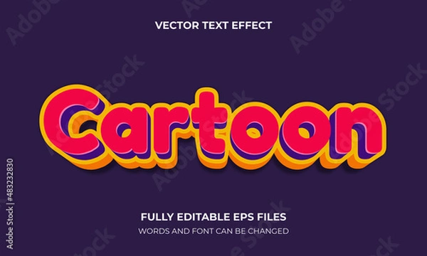 Obraz Editable 3D Text Effect With Cartoon Style