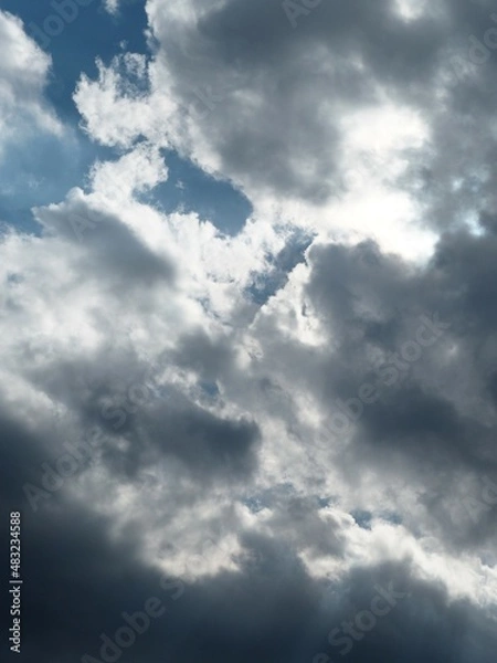 Fototapeta 雲と雲の向こうの太陽の光