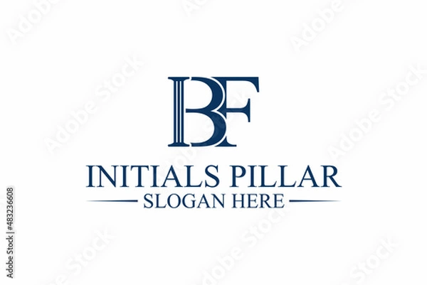Fototapeta pillar logo, law firm, initial letter b/f. premium vector