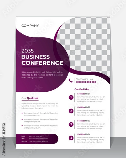 Fototapeta Creative Business Flyer, Brochure, Leaflet design template, A4 modern Vector Flyer and Mock up Template layout of poster, flyer, brochure and banner report