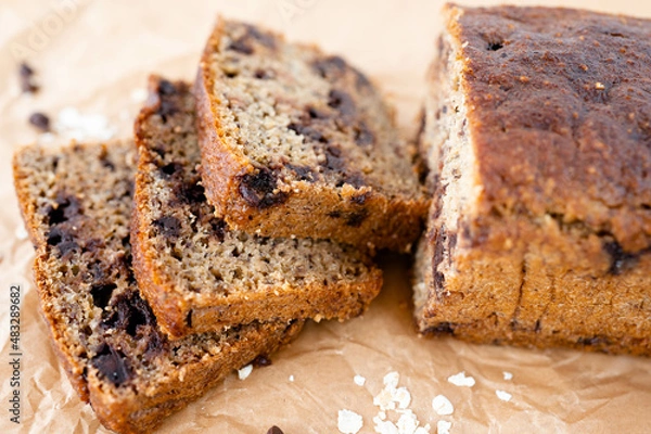 Obraz clean banana choc chip cake