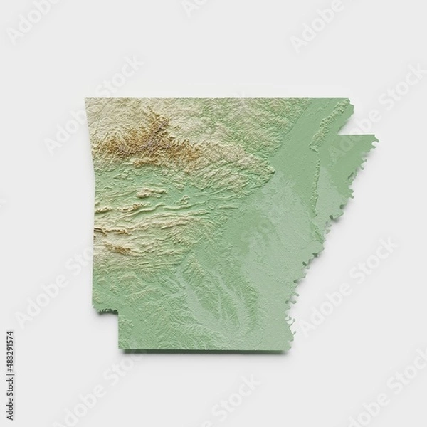 Obraz Arkansas Topographic Relief Map  - 3D Render