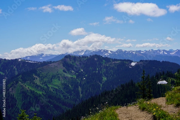 Obraz Une vue panoramique des montagnes du Mont Olympe
