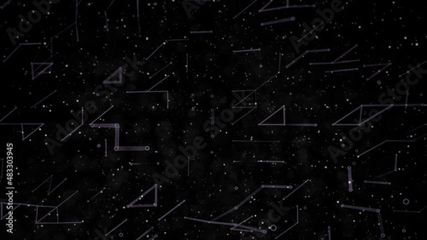 Fototapeta beautiful bright digital abstract background, scientific concept - abstract 3D rendering