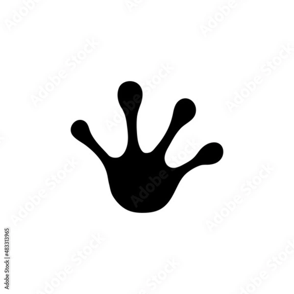 Fototapeta Frog paw print. Vector graphics. Symbol, logo illustration.