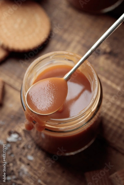 Fototapeta Salted Caramel in a jar