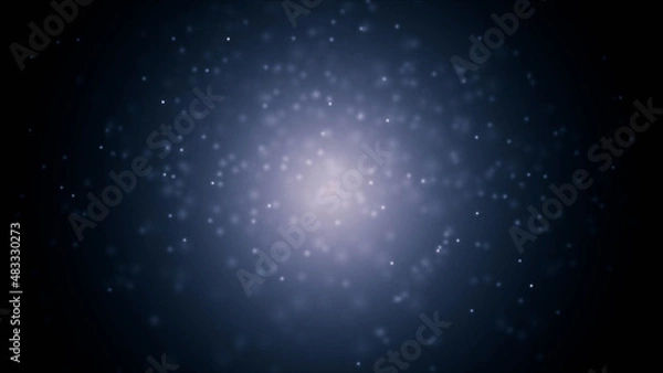 Obraz Dark blue abstract background with floating dots, mockup