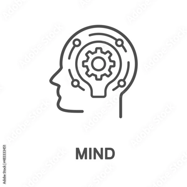 Fototapeta Icon – mind. The ability to think, know, understand, evaluate and make decisions.