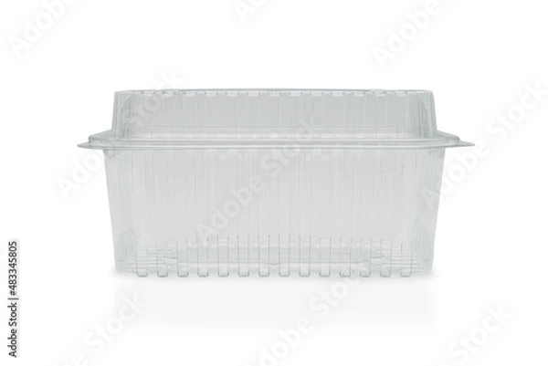 Fototapeta Xlarge rectangular food container with lid on a white background