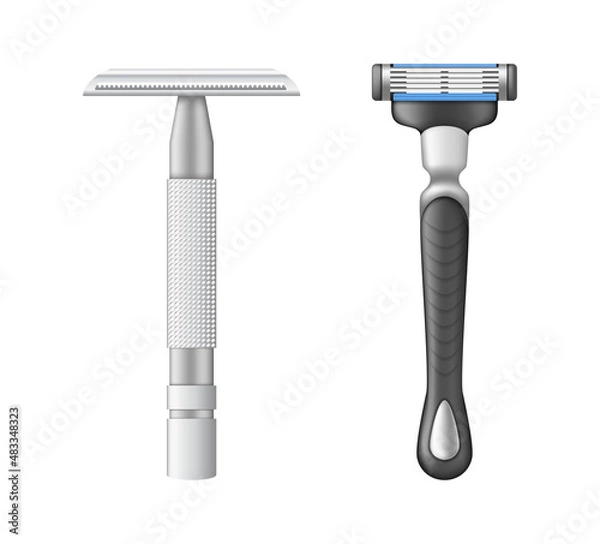 Fototapeta Shaving razor mockup shaver machine for men.