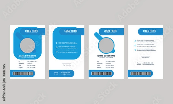 Fototapeta Creative Id Card Template Layout
