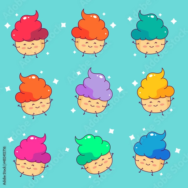 Obraz Cupcakes character.