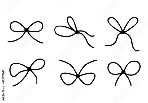Obraz Rope bows icon set