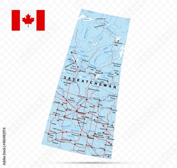 Obraz Mapa Saskatchewan