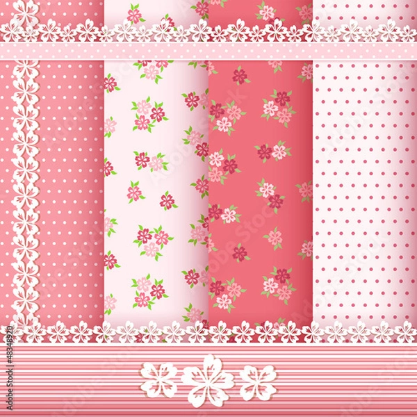 Fototapeta Set floral patterns and borders.