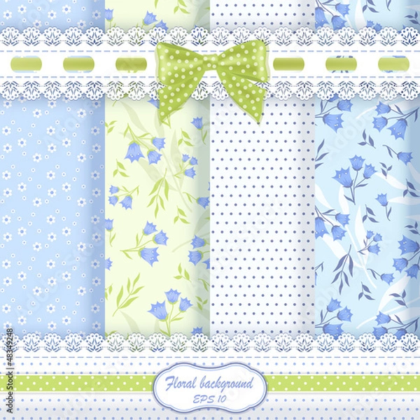 Obraz Set floral patterns and borders.