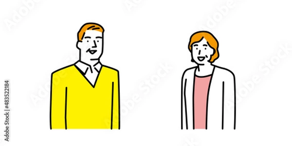 Fototapeta 並んで立つ笑顔の夫婦