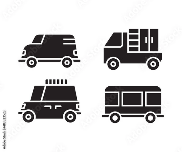 Fototapeta car and transportation icons set
