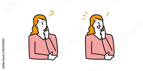 Obraz 疑問に思ったことが理解できた女性