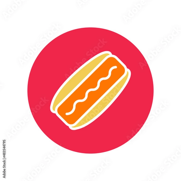Fototapeta Food Hotdog Isolated Vector icon which can easily modify or edit

