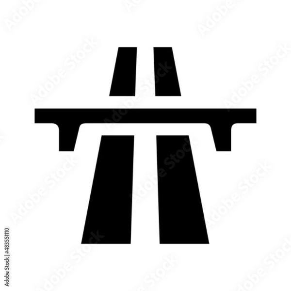 Fototapeta Motorway icon. Vector illustration of highway road sign. Freeway symbol. Flat design isolated on white background. High speed transport concept. Fast delivery.