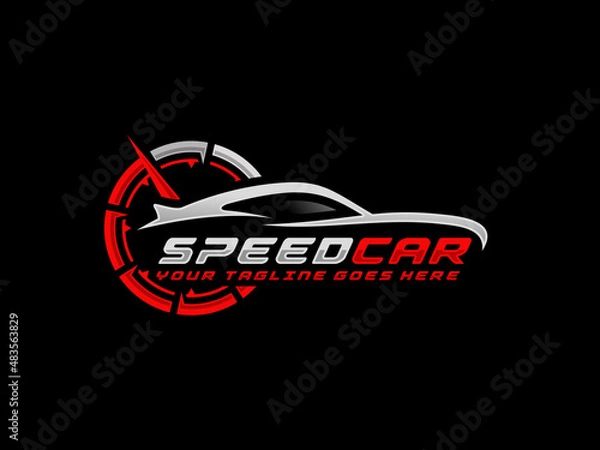 Obraz Automotive logo design vector illustration. Car logo vector. Speed racing car logo vector