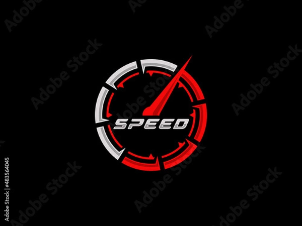 Obraz Speed logo design vector illustration. Speedometer logo vector