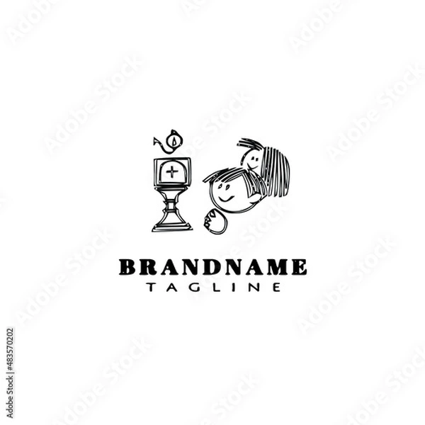 Obraz baptism logo cartoon template black icon vector illustration