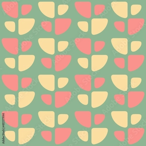 Fototapeta Rounded abstract seamless pattern - accent for any surfaces.