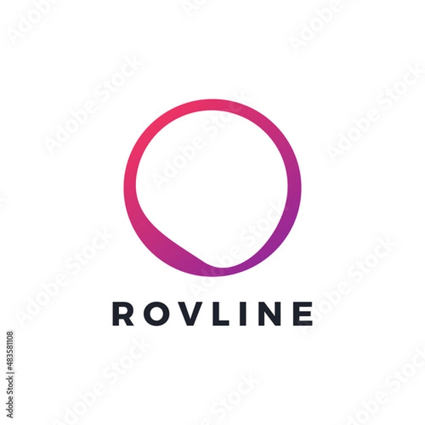 Fototapeta Circel logo gradient design, concept future and forward. letter O simple modern logo design. Flat and minimalist brand identity	