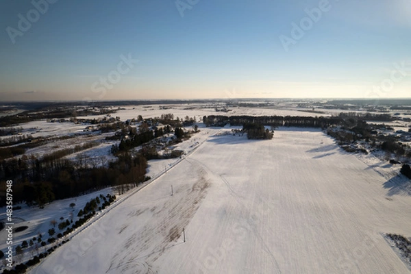 Obraz Winter river of Nemunas in Lithuania