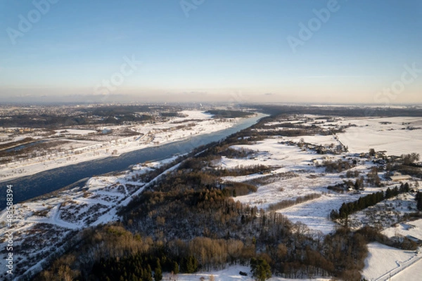 Obraz Winter river of Nemunas in Lithuania