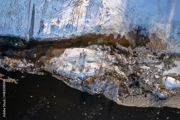 Obraz Winter river of Nemunas in Lithuania