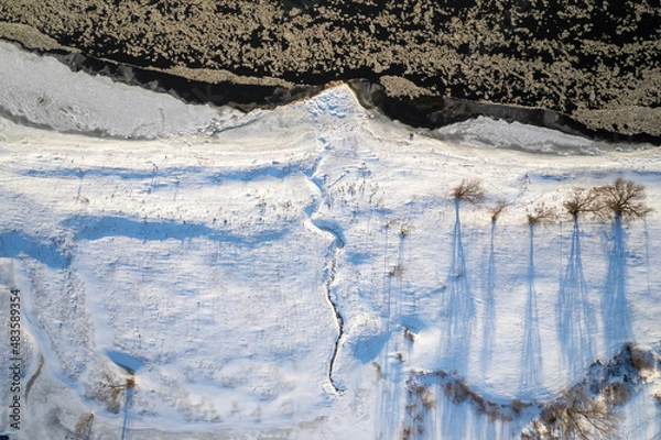 Obraz Winter river of Nemunas in Lithuania