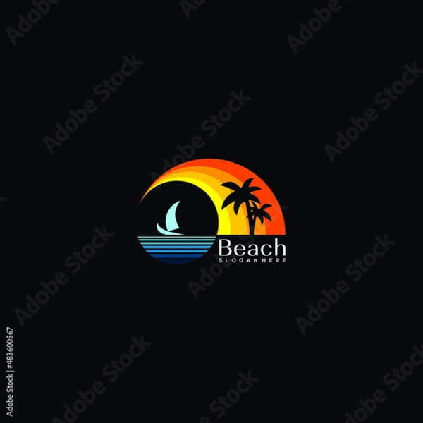 Obraz Beach concept logo vector template