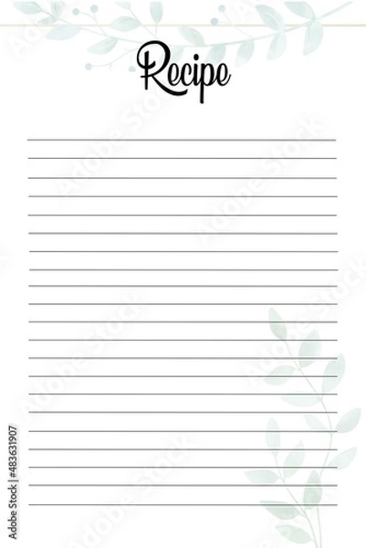 Obraz Recipe Book to Write in Your Own Recipes