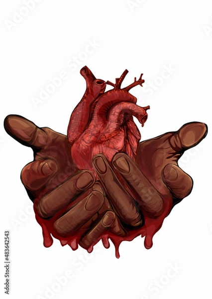 Obraz hand with blood