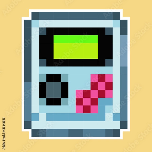 Obraz portable pixel video game, editable pixel vector art.