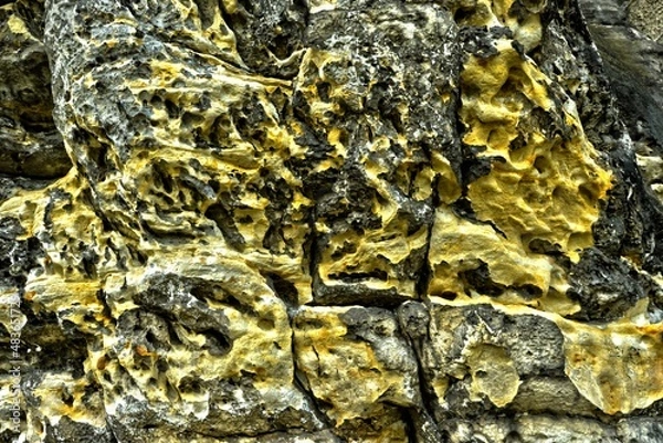 Obraz texture of sandstone rock saxon switzerland yellow grey background