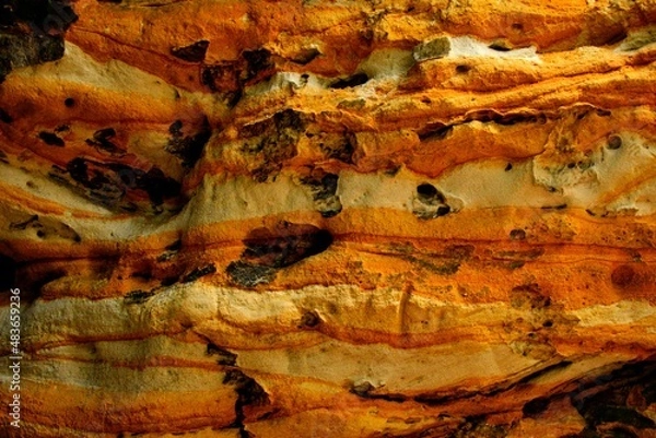 Obraz texture of sandstone rock saxon switzerland yellow orange background