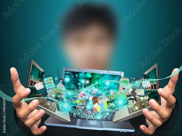 Obraz an holding social object