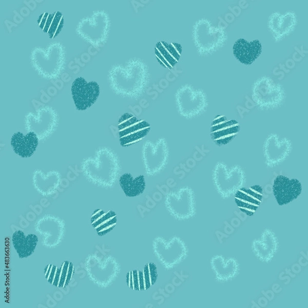 Obraz 青い背景とハート模様