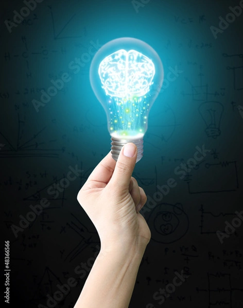 Obraz Hand holding lightbulb