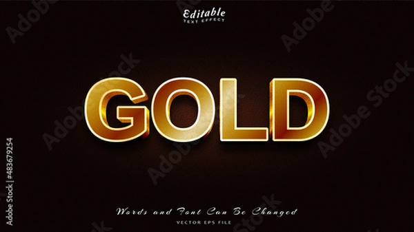 Fototapeta gold editable text effect free font